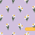 Lavender Daffodil Floral Seamless Pattern