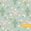 Sage Faith Floral Seamless Pattern