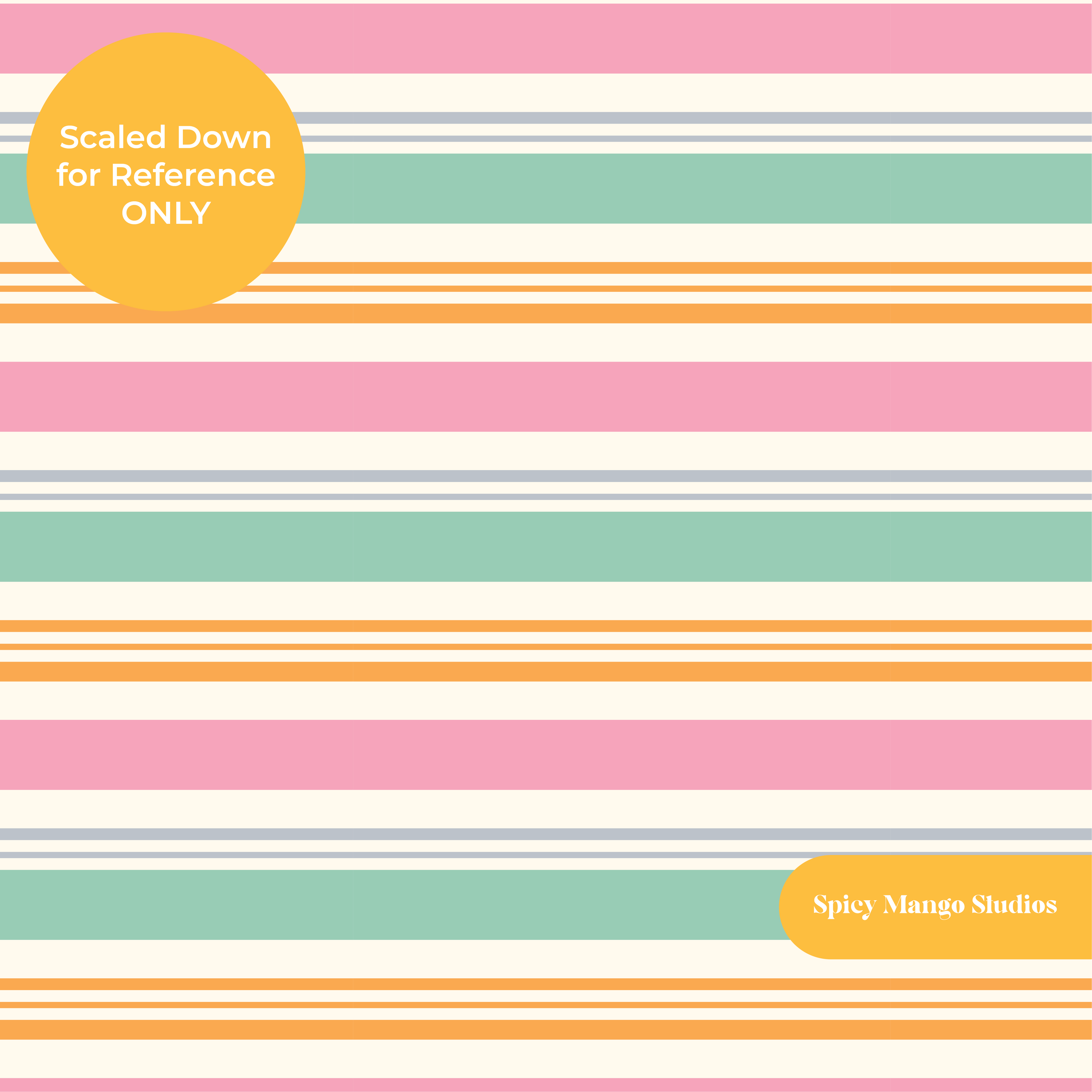 Pink and Green Summer Stripe Medley Striped Seamless Pattern (Instant Download)