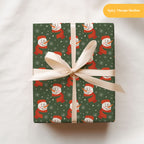 Dark Green Winter Snowman Seamless Pattern