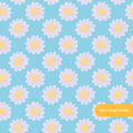 Blue April Floral Seamless Pattern