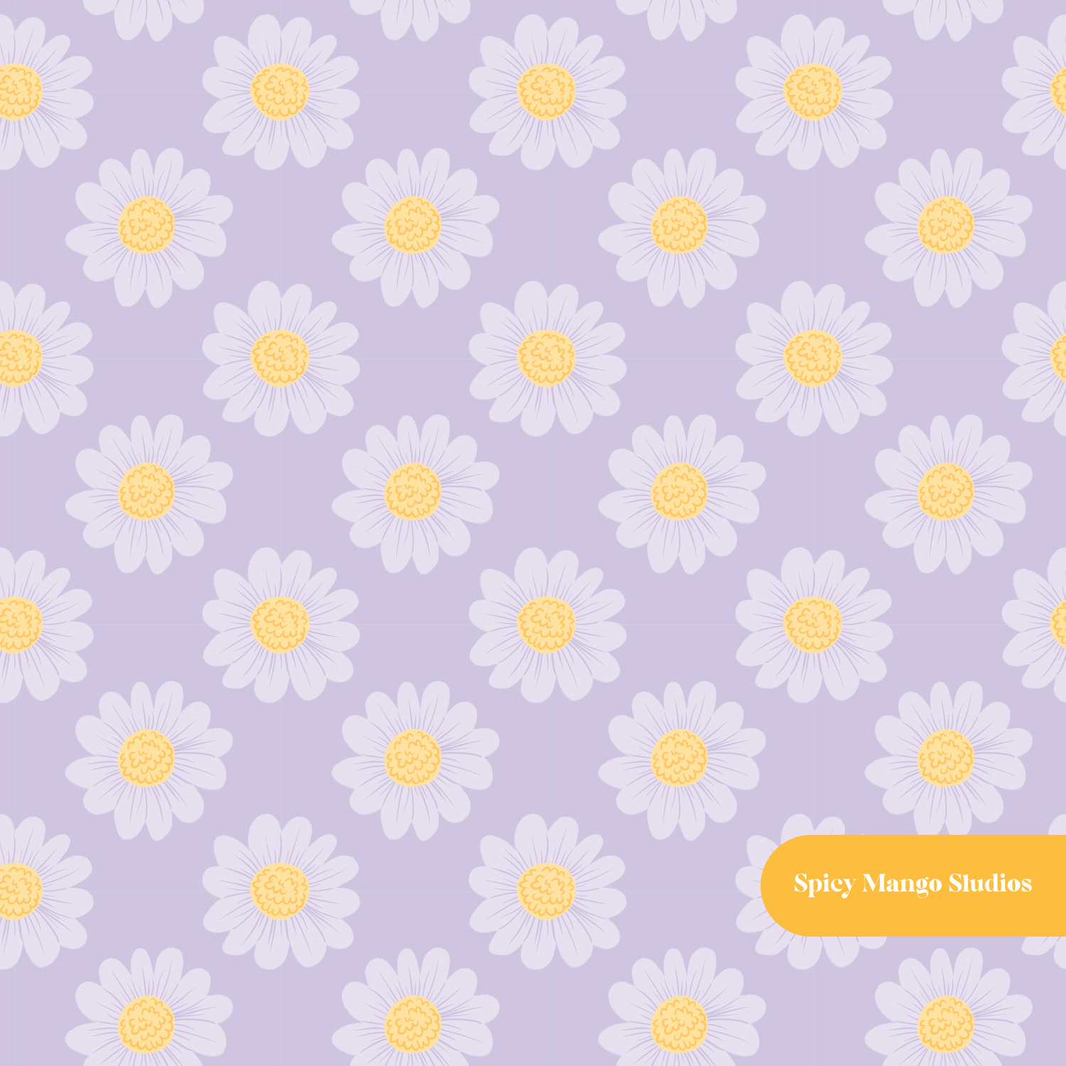 Purple April Floral Seamless Pattern