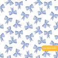 Blue Watercolor Bow Seamless Pattern