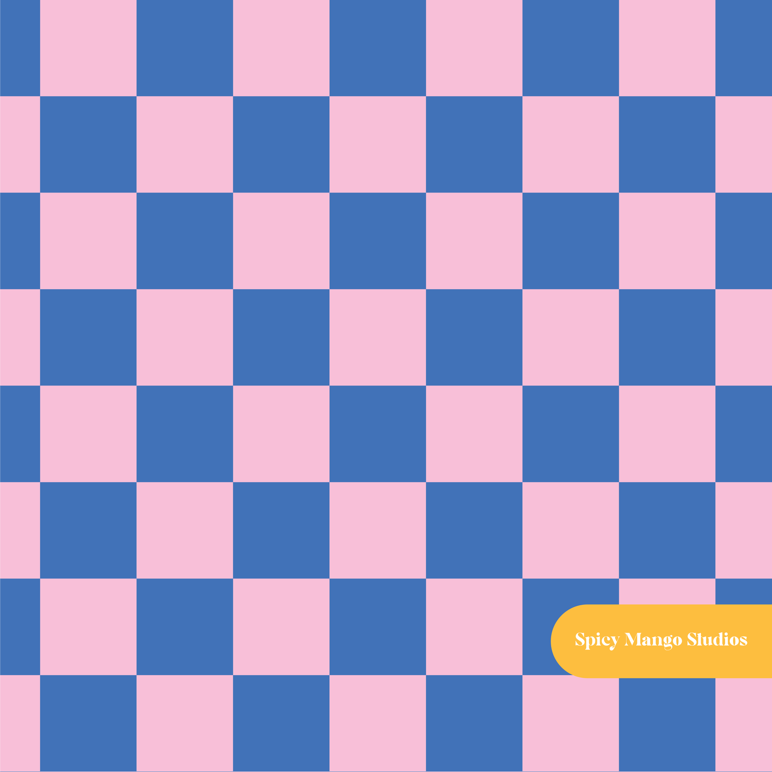 Bubblegum Pink Checker Seamless Pattern
