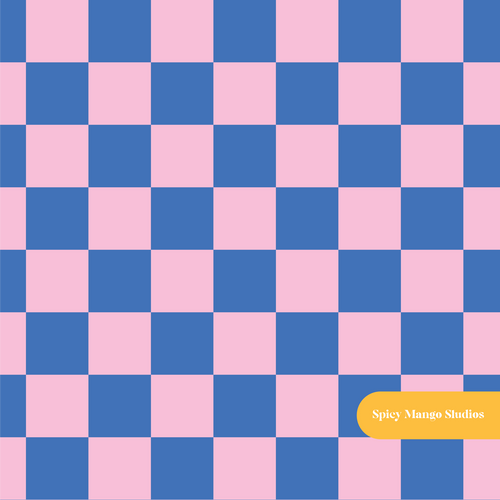 Bubblegum Pink Checker Seamless Pattern