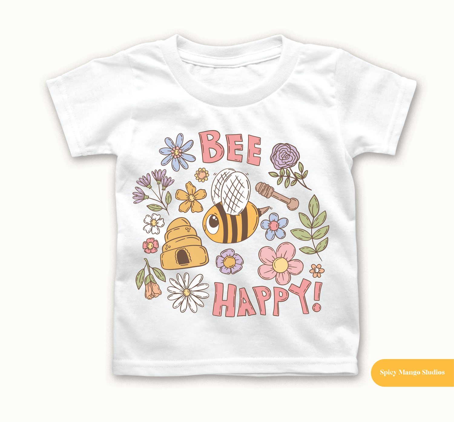 Bee Happy Transparent SVG Sublimation