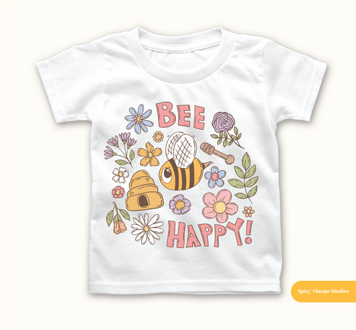 Bee Happy Transparent SVG Sublimation