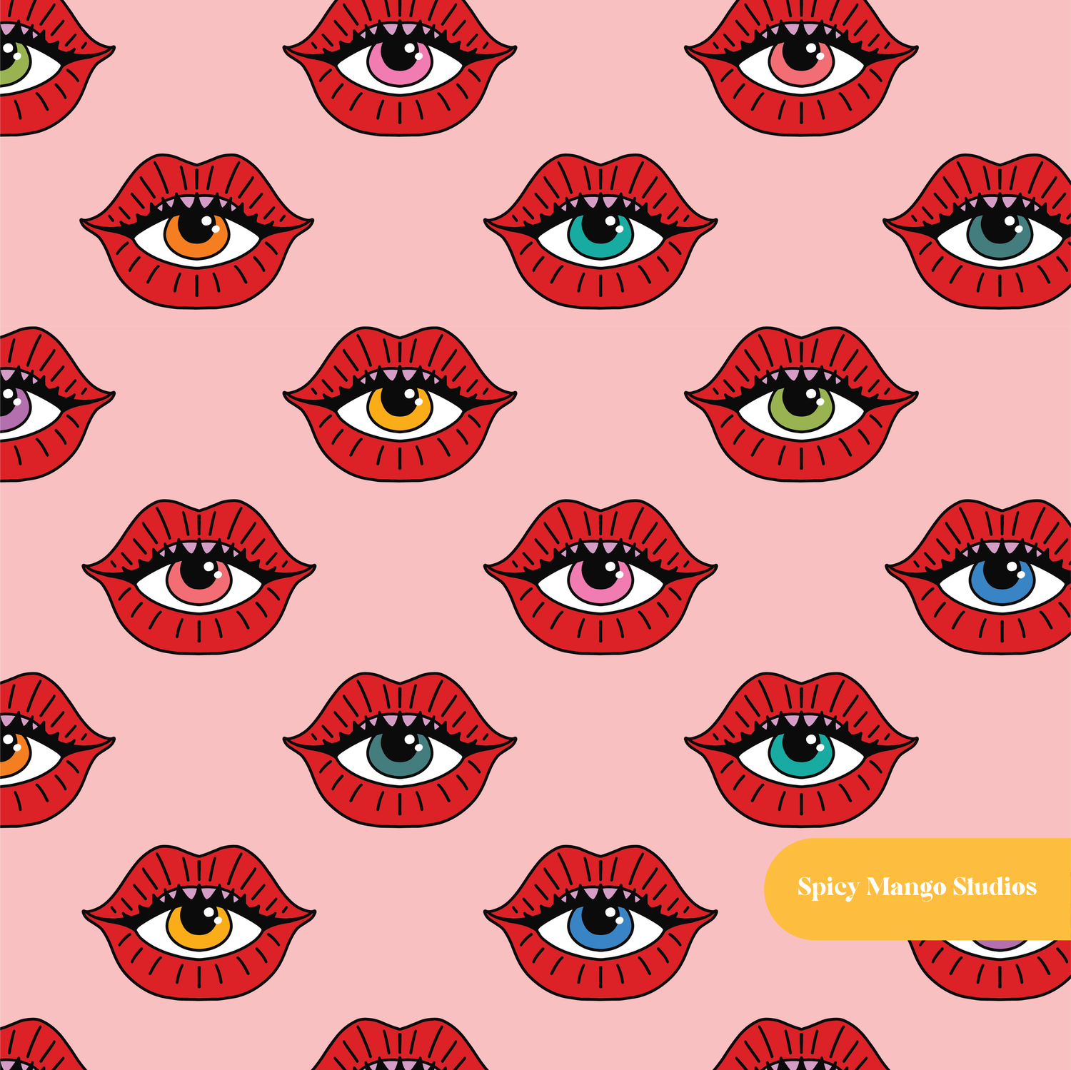 Pink Bisou Bisou Seamless Pattern – Digital Download