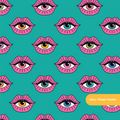 Teal Bisou Bisou Seamless Pattern – Digital Download
