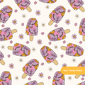 Cream Butterfly Popsicle Seamless Pattern