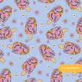 Periwinkle Butterfly Popsicle Seamless Surface Pattern
