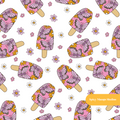 White Butterfly Popsicle Seamless Surface Pattern