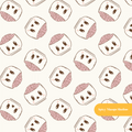 Off White Brainy Halloween Seamless Pattern