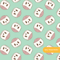 Sea foam Brainy Halloween Seamless Pattern