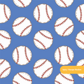 Dug Out Blue Baseball Seamless Pattern
