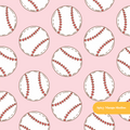 Pink Baseball Seamless Pattern