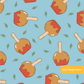 Fall Blue Caramel Apple Seamless Pattern – Digital Download