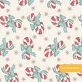 Neutral Candy Cane Bow Seamless Pattern