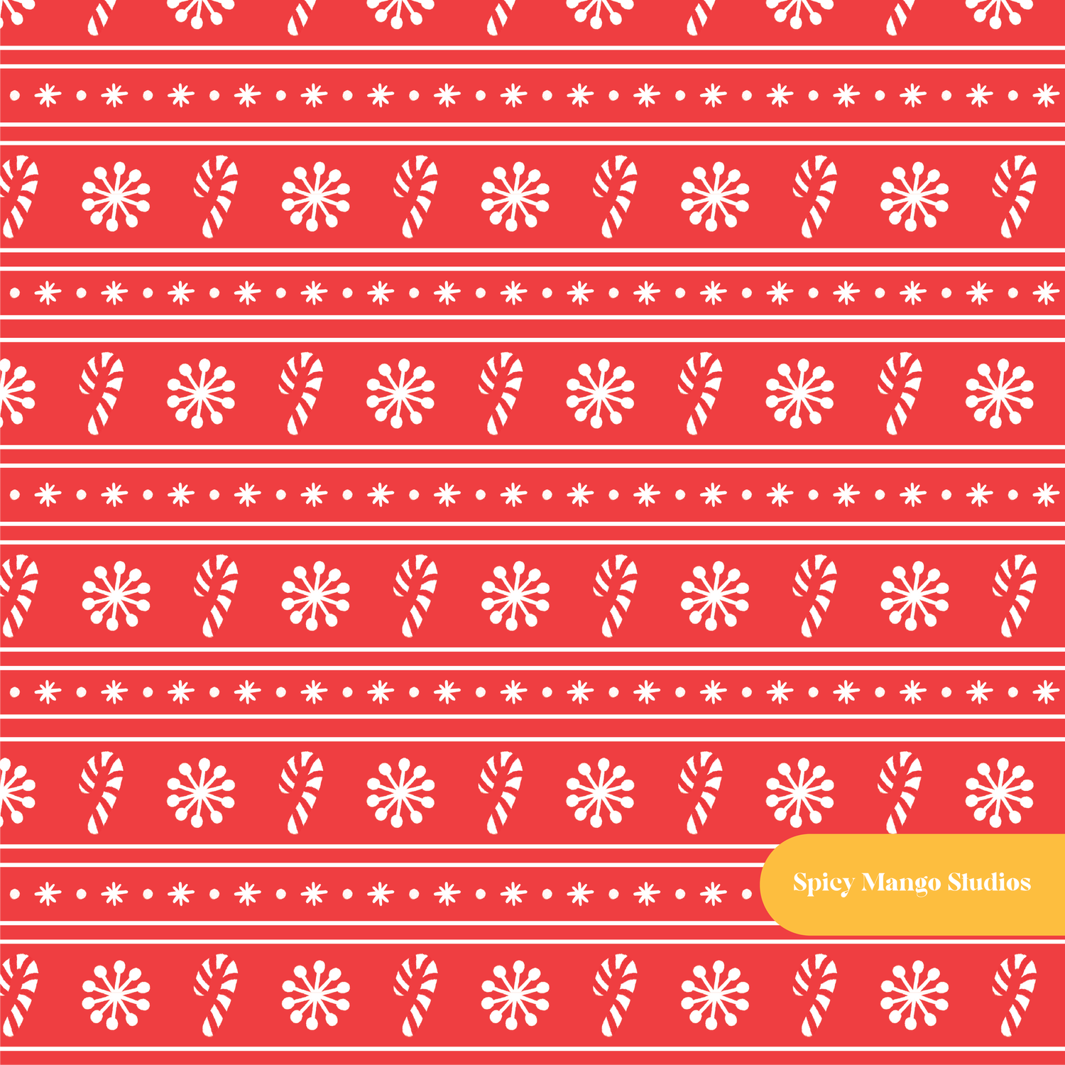 Red Candy Cane Fair Isle Seamless Pattern – Digital Download