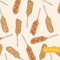 Neutral Corndog Medley Seamless Pattern – Digital Download