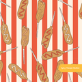 Red Stripe Corndog Medley Seamless Pattern – Digital Download