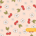 Peach Cherry Dreams Seamless Pattern