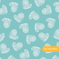 Aqua Cloudy Hearts Seamless Pattern