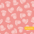 Coral Cloudy Hearts Seamless Pattern