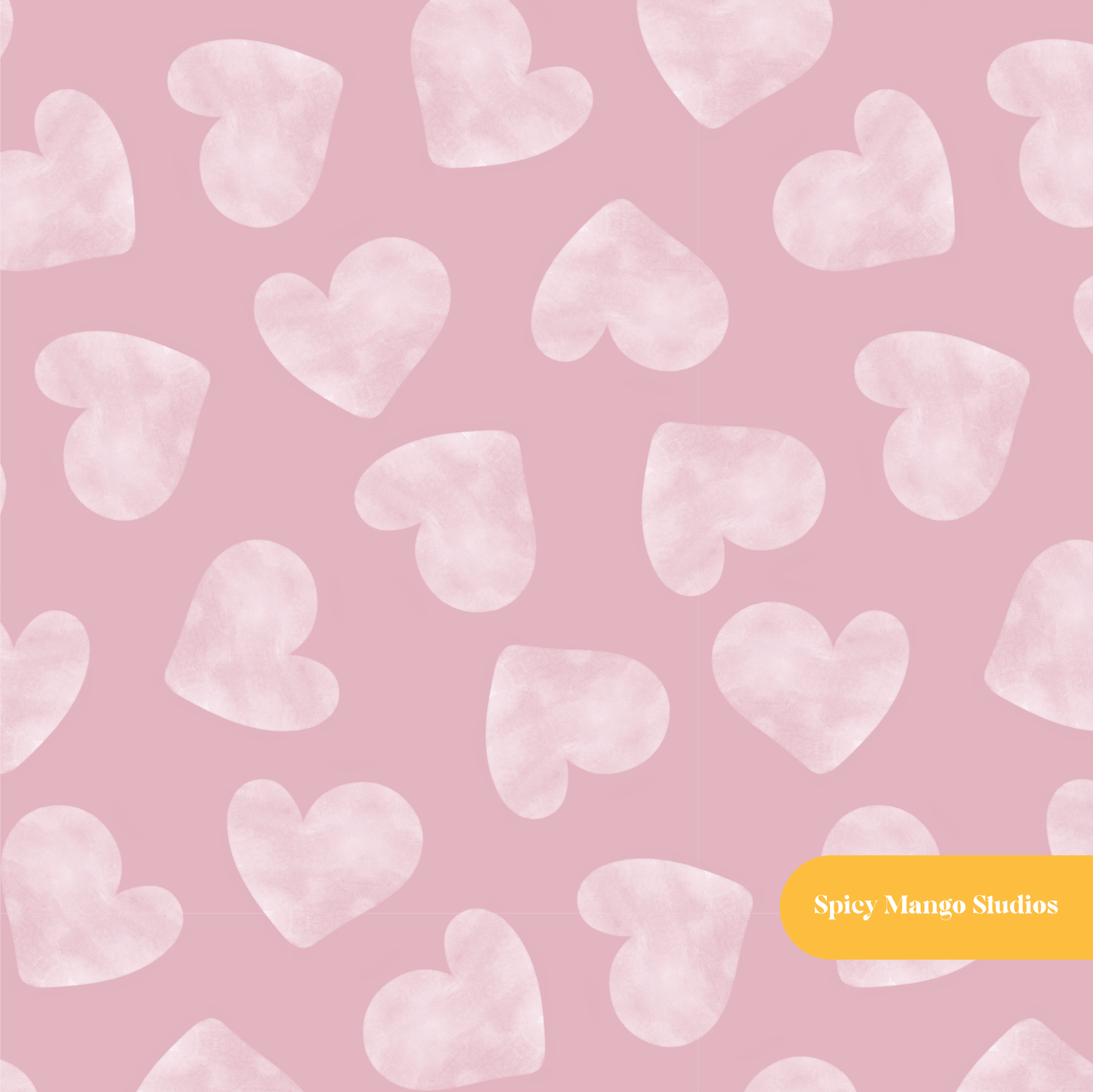 Mauve Cloudy Hearts Seamless Pattern