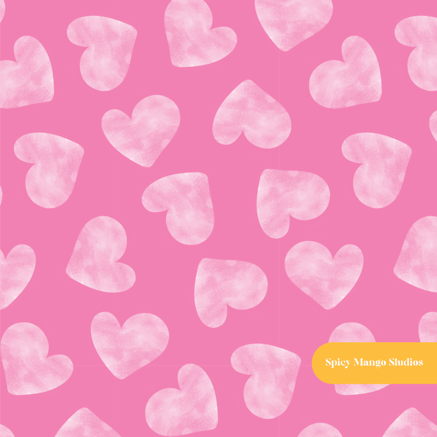 Pink Cloudy Hearts Seamless Pattern
