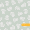 Sage Cloudy Hearts Seamless Pattern