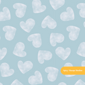 Stoney Blue Cloudy Hearts Seamless Pattern
