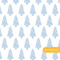 White and Blue Christmas Toile Seamless Pattern