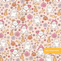 Peach Costume Party Halloween Seamless Pattern