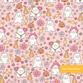 Pink Costume Party Halloween Seamless Pattern