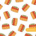 White Crispy Rice Seamless Pattern – Sushi Party & Foodie Theme Digital Download