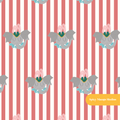 Red Vintage Circus Elephant Seamless Pattern