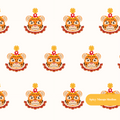 Neutral Circus Tiger Seamless Pattern