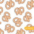 White Pretzel Seamless Pattern – Game Day & Snack Theme Digital Download