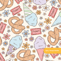 Off White Carnival Treats Seamless Pattern – Digital Download