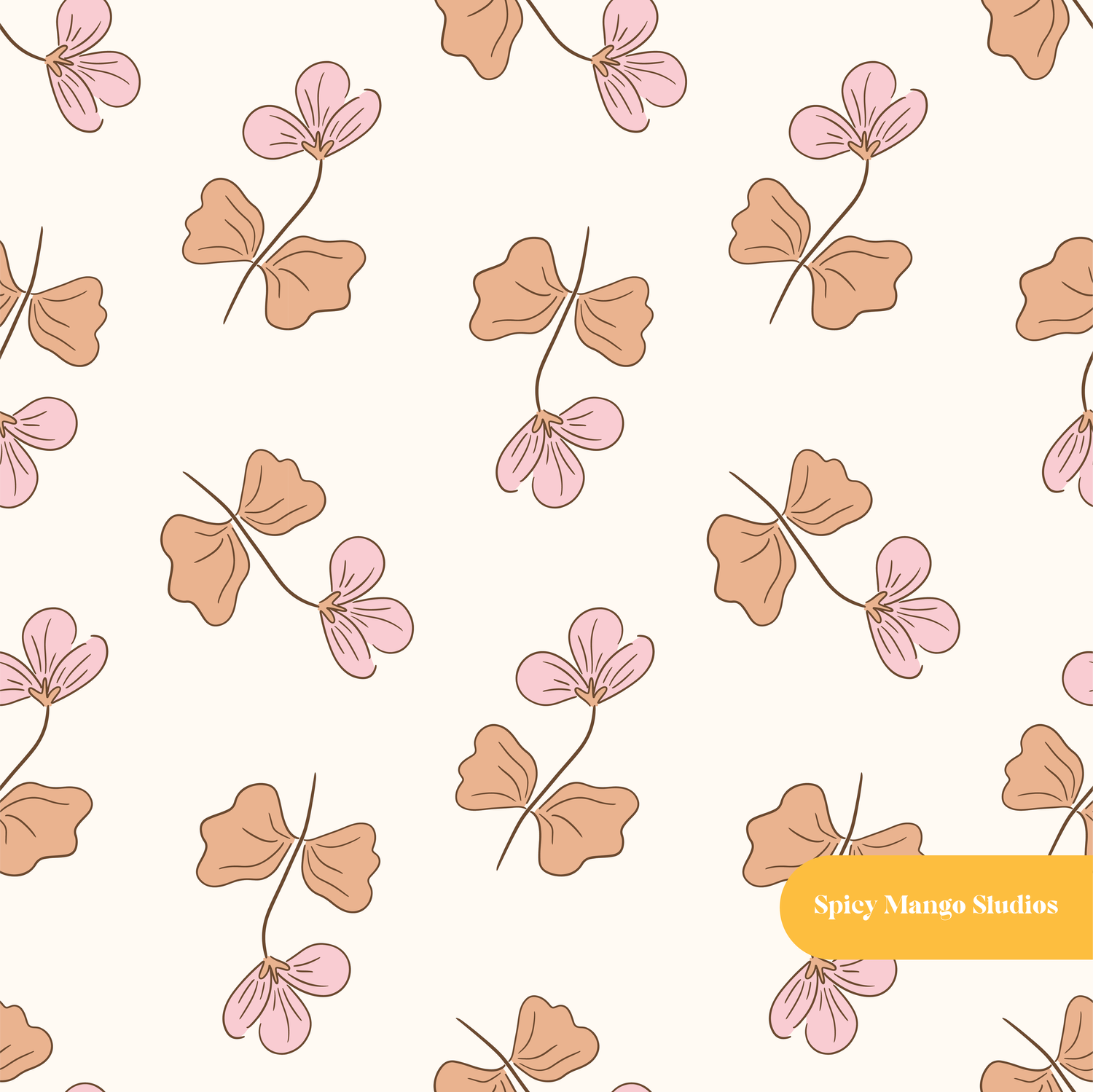 Neutral Cassandra Floral Seamless Pattern
