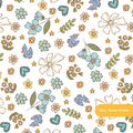 White Cute Spring Floral Seamless Pattern