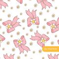 White Daisy Bow Seamless Pattern