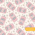 Neutral Daisy Dew Seamless Pattern