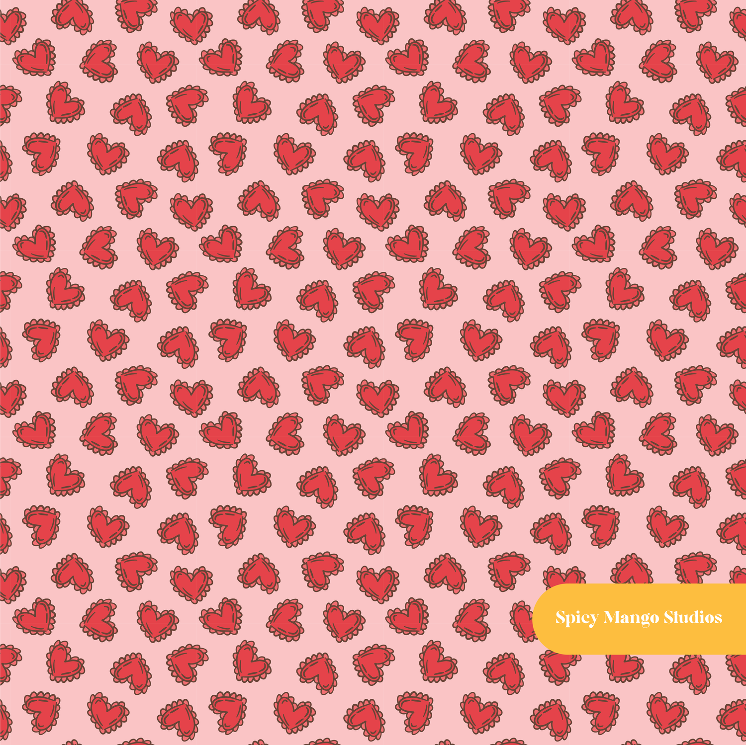 Pink Ditsy Hearts Seamless Pattern