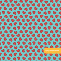 Teal Ditsy Hearts Seamless Pattern