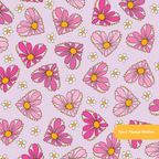 Lavender Daisy Love Seamless Pattern