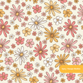 Cream Dreamy Floral Seamless Pattern