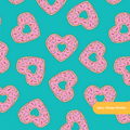 Aqua Donut Party Seamless Pattern