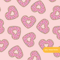 Pink Donut Party Seamless Pattern